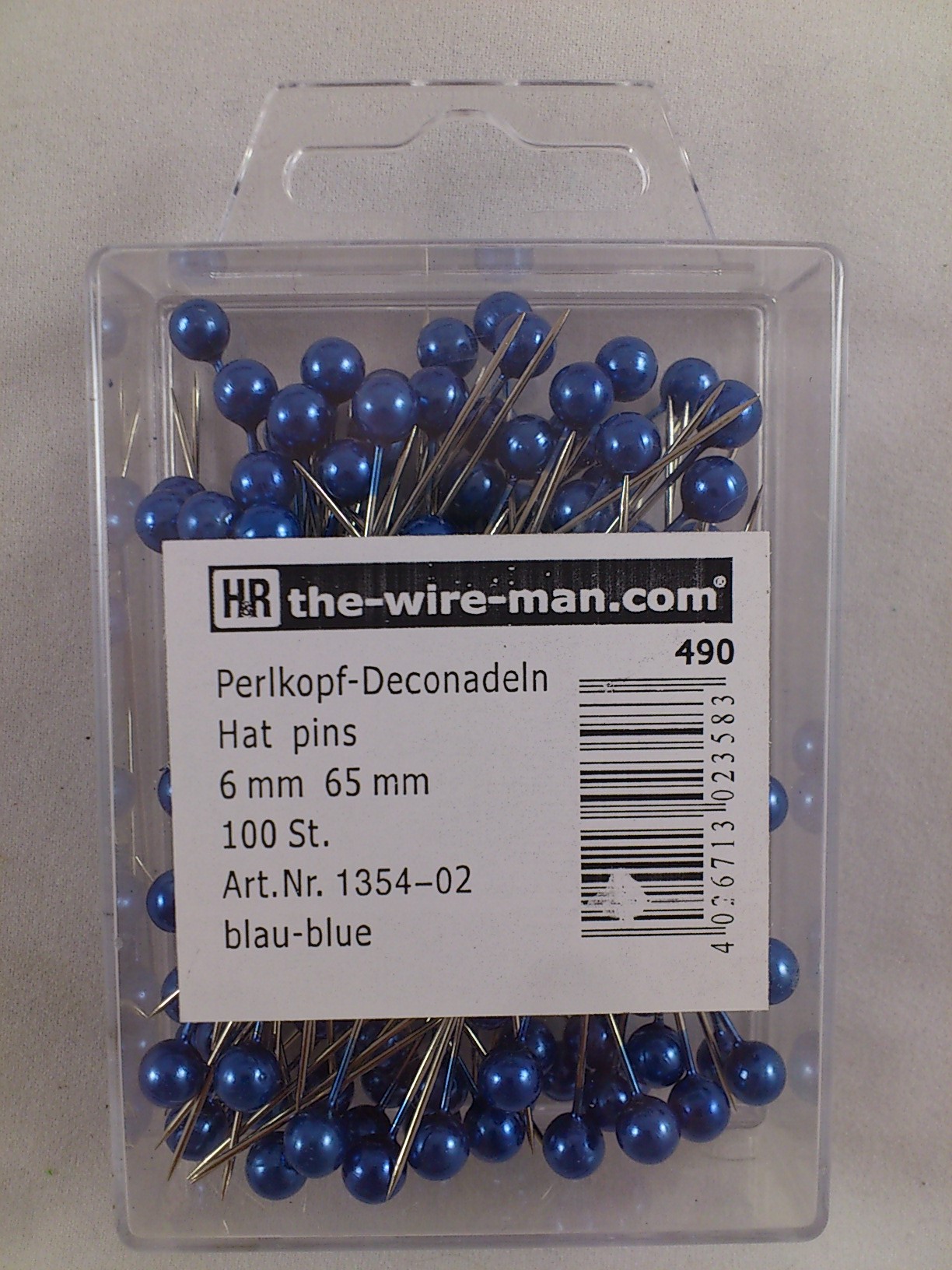 Farbigen Pins 6 mm 100 st.  blau
